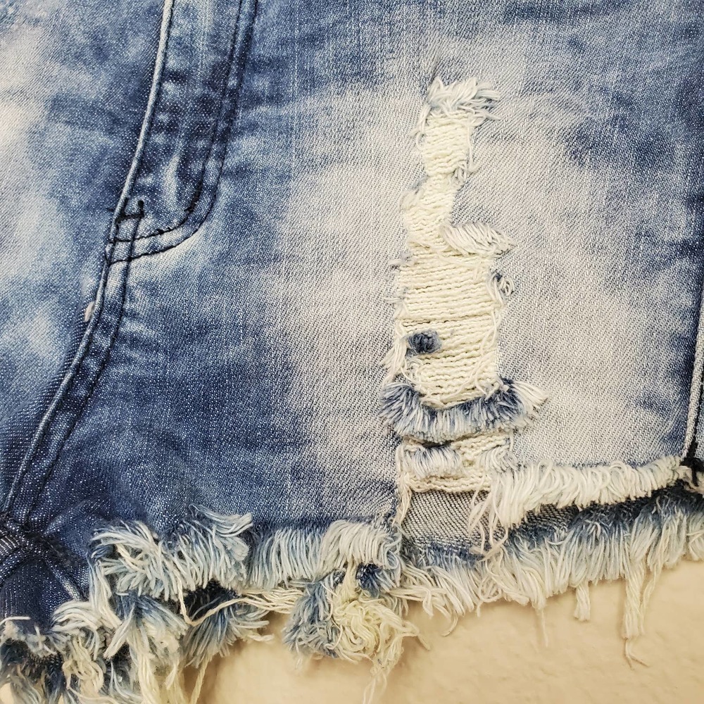 Machine Denim Jean High Rise Distress Short - Picture 2 of 10